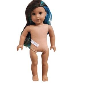 American Girl Doll JLY #89 Brown Hair Green Blue Highlights 2017 Nude 18”